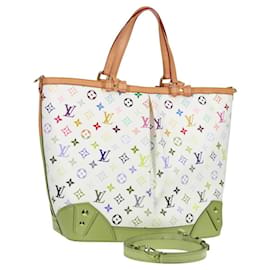 Louis Vuitton-LOUIS VUITTON Bolsa de Mão Multicolorida Shirley GM 2way Branca M93214 LV Auth 115639AM-Branco