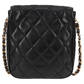 Chanel-CHANEL Matelasse Chain Shoulder Bag Lamb Skin Black Gold CC Auth yk18010-Black,Golden
