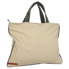 PRADA Borsa sportiva in nylon beige argento Auth ti2991 Argento Beige