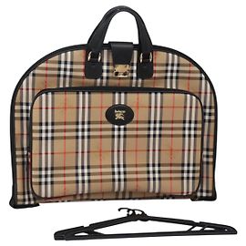 Autre Marque Burberrys Nova Check Garment Cover Canvas Beige Gold Auth 119821 Beige Golden