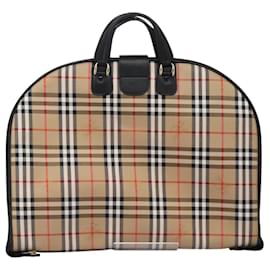 Autre Marque-Burberrys Nova Check Garment Cover Canvas Beige Gold Auth 119821-Beige,Golden