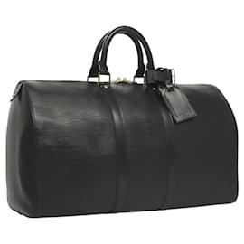Louis Vuitton-LOUIS VUITTON Epi Keepall 45 Bolsa Boston Preta M42972 LV Auth yk18048-Preto