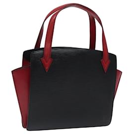 Louis Vuitton-LOUIS VUITTON Bolsa de Mão Epi Bicolor Varenne Preto Vermelho M52387 LV Auth 119842-Preto,Vermelho