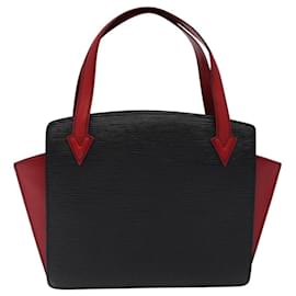 Louis Vuitton-LOUIS VUITTON Bolsa de Mão Epi Bicolor Varenne Preto Vermelho M52387 LV Auth 119842-Preto,Vermelho