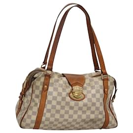 Louis Vuitton-LOUIS VUITTON Bolsa Tote Stresa PM Damier Azur M51188 LV Auth 121404-Outro
