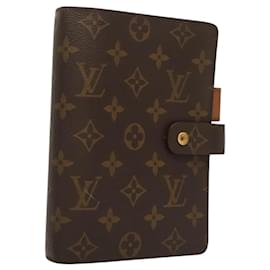 Louis Vuitton-LOUIS VUITTON Agenda MM Monograma Capa Planejador Diário R20105 LV Auth 119045-Monograma