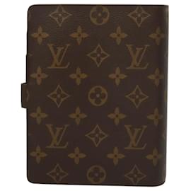 Louis Vuitton-LOUIS VUITTON Agenda MM Monograma Capa Planejador Diário R20105 LV Auth 119045-Monograma