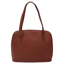 Louis Vuitton-LOUIS VUITTON Bolsa de Ombro Epi Lussac Marrom M52283 LV Auth 119810-Marrom
