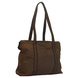 PRADA Bolsa Tote Nylon Marrom Auth th5852 Marrom