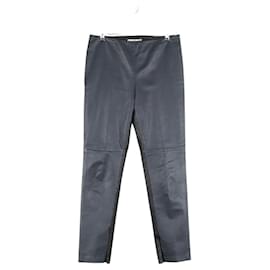 Fendi-Slim leather pants-Black