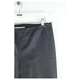 Fendi-Slim leather pants-Black