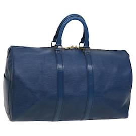 Louis Vuitton-LOUIS VUITTON Epi Keepall 45 Bolsa Boston Azul M42975 LV Auth 120522-Azul