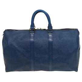 Louis Vuitton-LOUIS VUITTON Epi Keepall 45 Bolsa Boston Azul M42975 LV Auth 120522-Azul