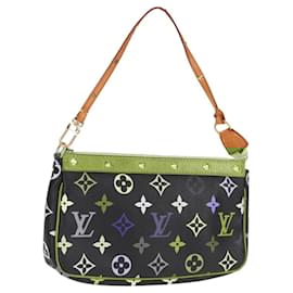 Louis Vuitton-LOUIS VUITTON Pochette Accessoires Multicolor Monograma Preto M92648 Auth 118531M-Preto