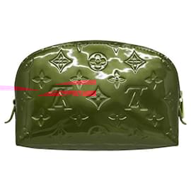 Louis Vuitton-LOUIS VUITTON Pochette Cosmética Vernis Pomme D'amour M91496 LV Auth 120415-Vermelho