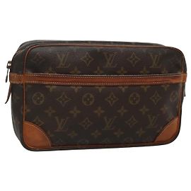 LOUIS VUITTON Monogram Compiegne 28 Clutch Bag M51845 LV Auth hk2441 Monogram