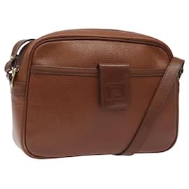Autre Marque-Burberrys Shoulder Bag Leather Brown Gold Auth ep8711-Brown,Golden