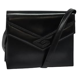 Givenchy-GIVENCHY Shoulder Bag Leather Black Gold Auth bs24997-Black,Golden