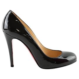 Christian Louboutin-Patented leather heels-Black