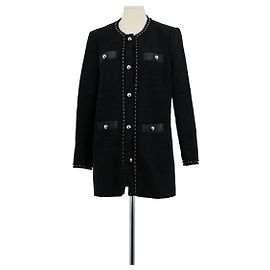 Claudie Pierlot Abrigo de algodón negro Negro
