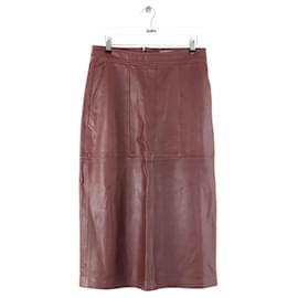 Stella Forest-Leather skirt-Dark red