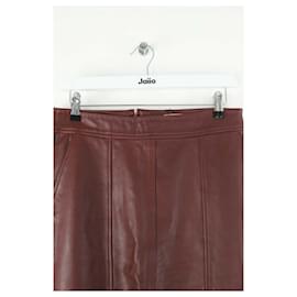 Stella Forest-Leather skirt-Dark red