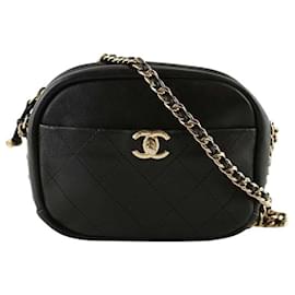 Chanel-Leather Camera Bag Shoulder Bag-Black