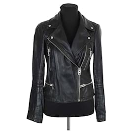 All Saints Black leather jacket Black