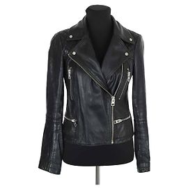 All Saints Giacca in pelle nera Nero