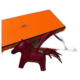 Hermès Rodeo PM Bag Charm Pink Leather Dark red