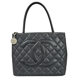 Chanel-Chanel Black Grained Calfskin Tote Bag-Black