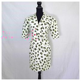 Guy Laroche-Guy Laroche complete with poppies jacket and skirt-White,Multiple colors