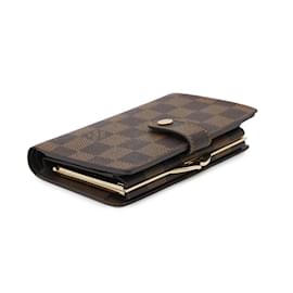 Louis Vuitton-Carteira bi-fold Damier Ebene Louis Vuitton-Marrom,Damier ebene