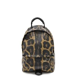 Louis Vuitton-Mochila de impressão de leopardo Louis Vuitton-Preto,Bege