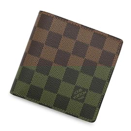 Louis Vuitton-Carteira dobrável Louis Vuitton Damier Ebene-Marrom,Damier ebene