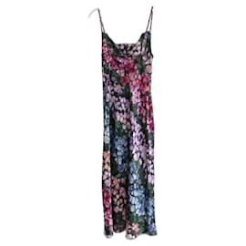 Autre Marque-Fleur Du Mal Cowl Neck Slip Dress Rose Stripe Silk-Pink,Multiple colors