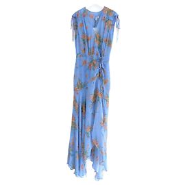 Robe Dovima Blue Oasis à imprimé floral de Veronica Beard Bleu