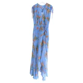 Veronica Beard-Veronica Beard Dovima Dress Blue Oasis Floral Print-Blue