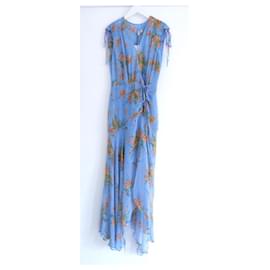 Veronica Beard-Veronica Beard Dovima Dress Blue Oasis Floral Print-Blue