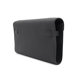 Hermès-Portefeuille Hermes Kelly Long à emporter en cuir Epsom noir-Noir