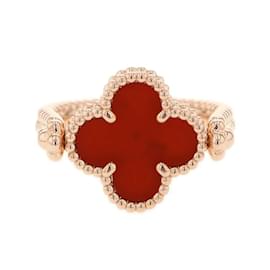 Van Cleef & Arpels-Van Cleef & Arpels Alhambra Reversible Carnelian Diamond Ring-Other