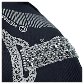 Hermès-Hermes Carré 90 Formal Etude Scarf-Black