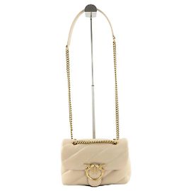 Pinko Bolsa de ombro de couro Bege