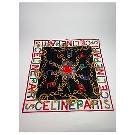 Céline Vintage Celine Paris Schal mehrfarbig Mehrfarben