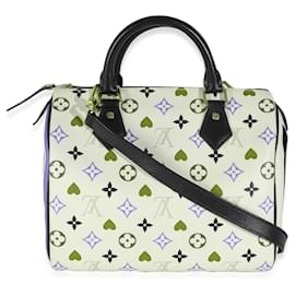 Louis Vuitton-Louis Vuitton Bolsa Speedy Bandoulière 25 em Lona Branca Game On-Preto,Branco,Vermelho,Azul
