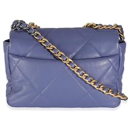 Chanel-Chanel Purple Quilted Goatskin Chanel 19 Flap Bag-Purple