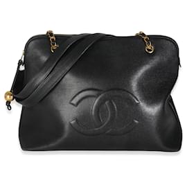 Chanel-Chanel Vintage Black Caviar Timeless Shopping Tote-Black