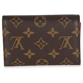 Louis Vuitton-Carteira compacta Flower Lock em lona Monogram Louis Vuitton-Marrom