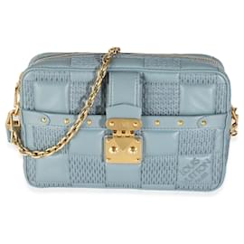 Louis Vuitton-Louis Vuitton Glacier Matelassê Damier em Couro de Cordeiro Troca PM-Azul