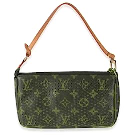 Louis Vuitton-Pochette Accessoires em lona monograma perfurada laranja Louis Vuitton-Marrom